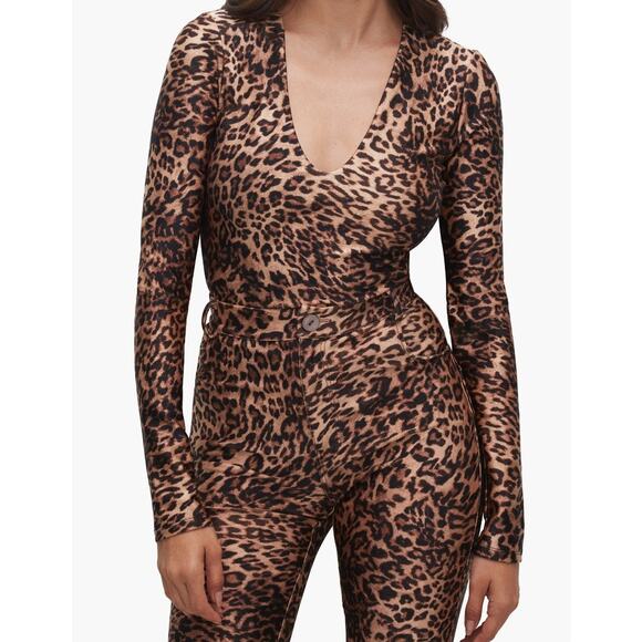 Good American Compression Thong Bodysuit Leopard Cheetah Size 2X - Picture 6 of 8